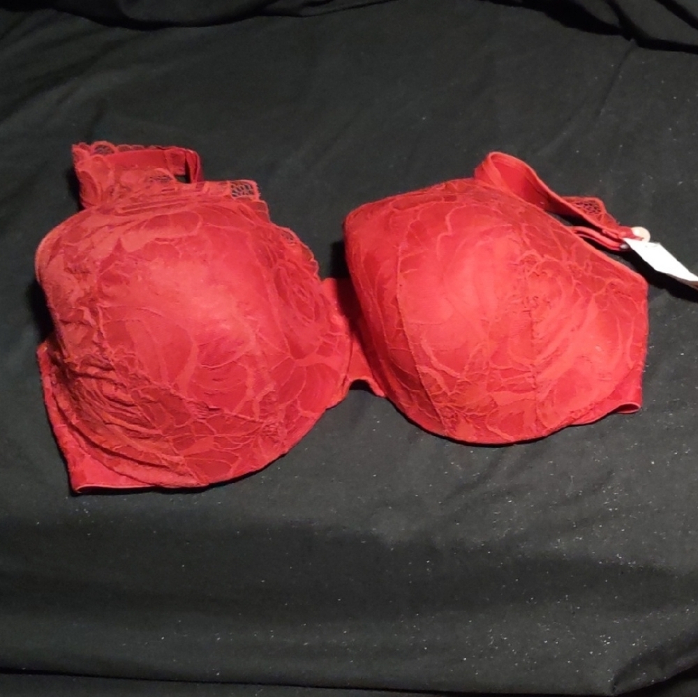 Cacique Red Lace Bra sz 40 DDD NWT